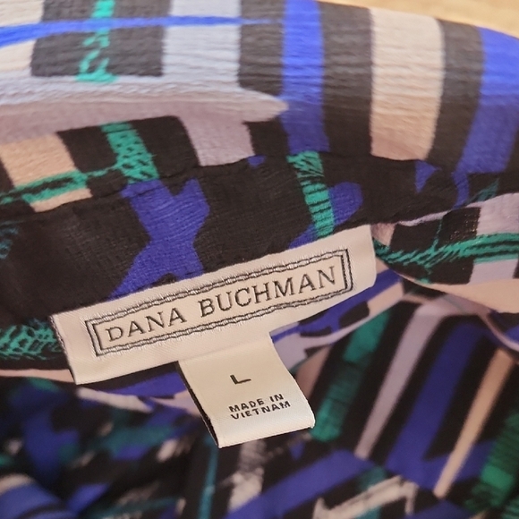 Dana Buchman Colorful Button-Up Shirt Size L - Picture 2 of 6